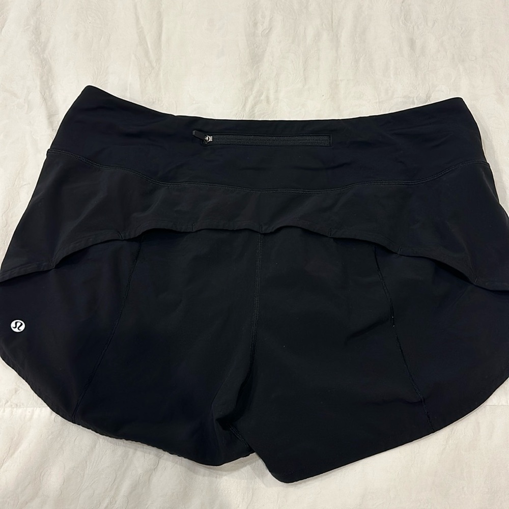Black Lululemon (speed short) size 12
